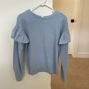 H&M blue Ruffle sleeve sweater